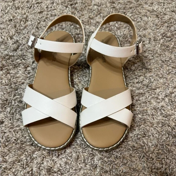 White Strappy Sandals for little girls (Tucker + Tate) - Picture 1 of 8